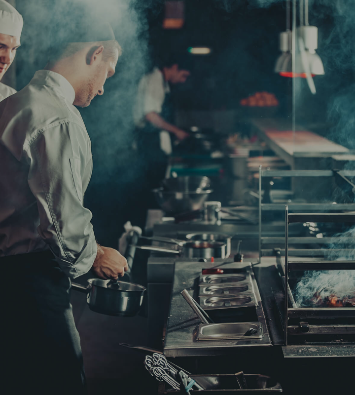 Chef preparing food for event