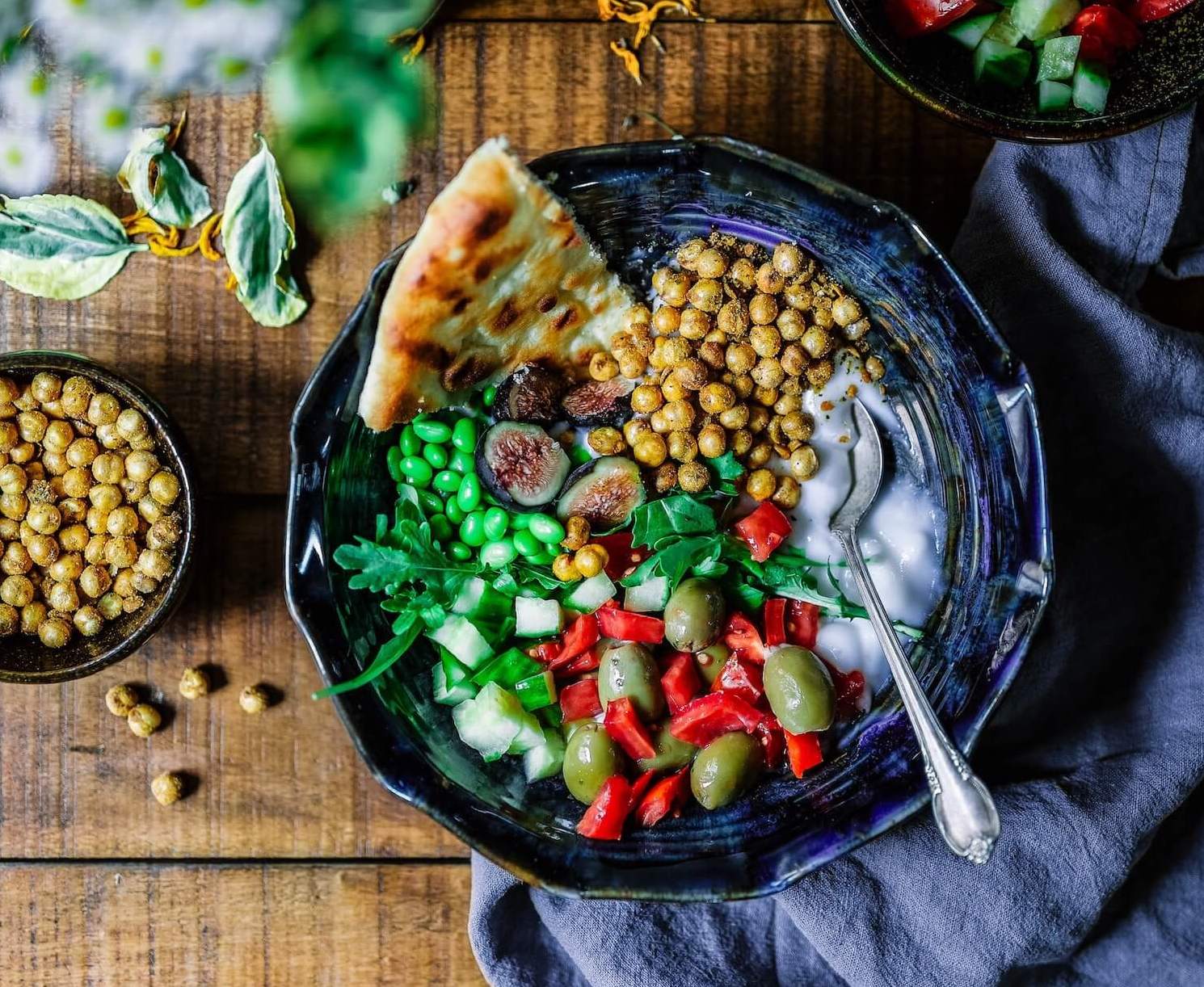 Bowl of healthy food ingredients.