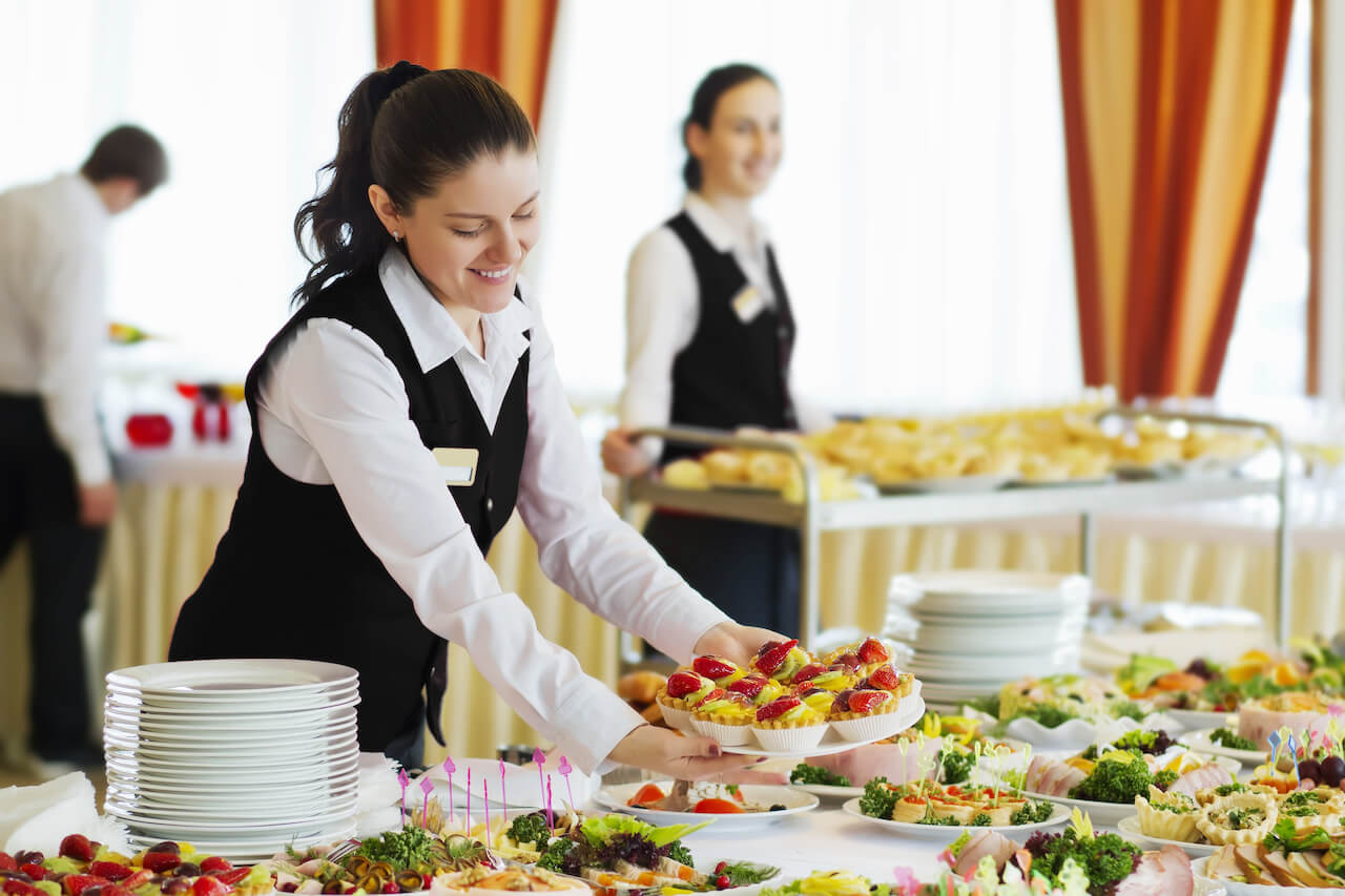 Catering on a large scale at an event