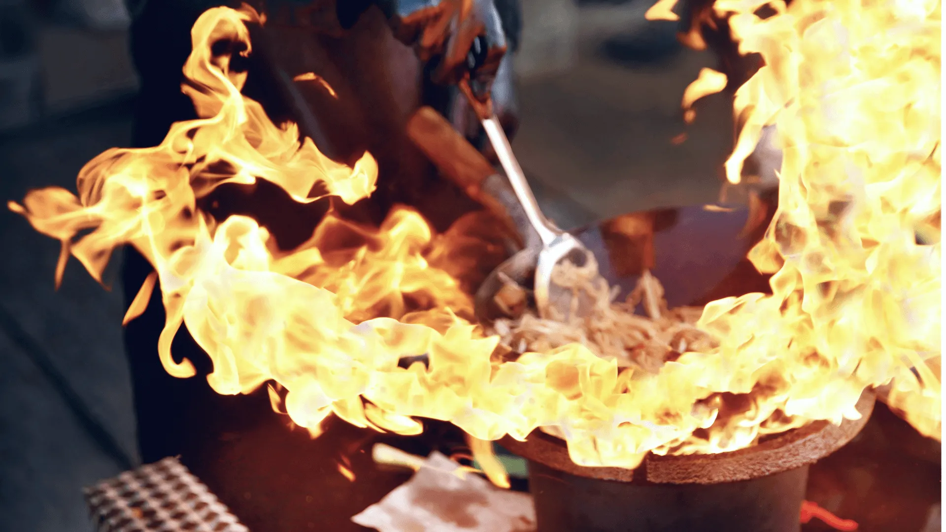 Flaming dish at Flavour Fest